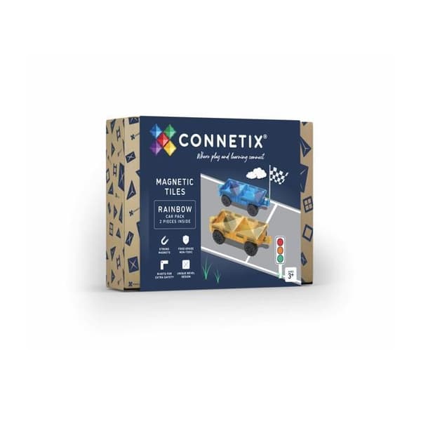 CONNETIX Bygg Plattor Magnetiska Regnbåge Bil Pack, 2 Stycken