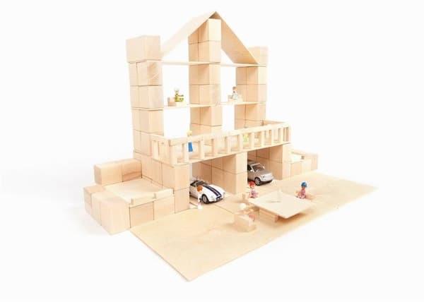 Byggklossar - Just Blocks - Medium Pack Just Blocks - 166 delar - Naturligt trä - FSC-certifierat