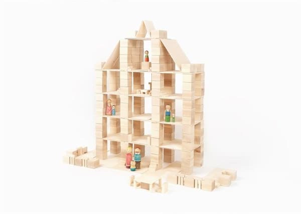 Byggklossar - Just Blocks - Stort paket Just Blocks - 338 st - Naturligt trä - FSC-certifierad