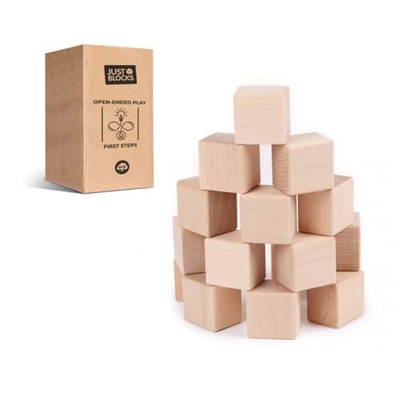 Byggklossar - Just Blocks - Baby Pack Just Blocks - 16 st - Naturligt trä - Från 3 år