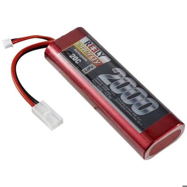 Reely Batteripaket (LiPo) 7,4 V 2000 mAh Antal celler: 2 20 C hardcase Tamiya hankontakt