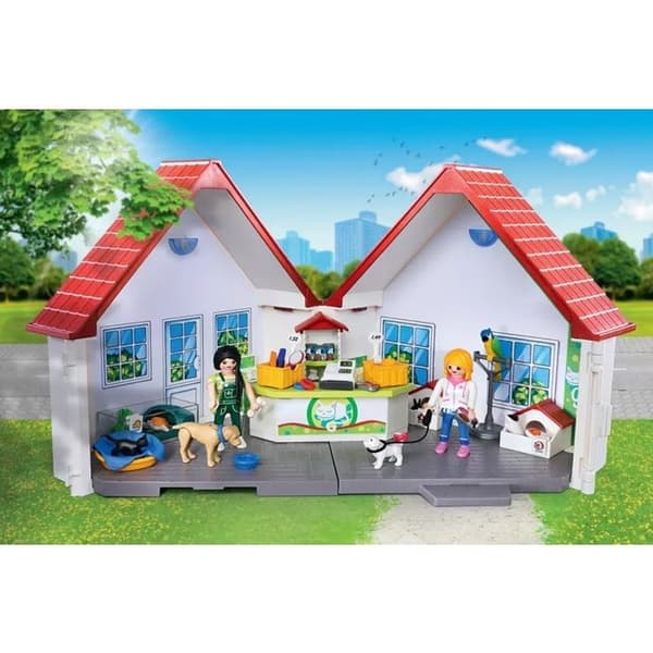 Leksak - PLAYMOBIL - FÅ MED DJURKLINIK - Levereras monterad - För barn från 3 år och uppåt - Plast