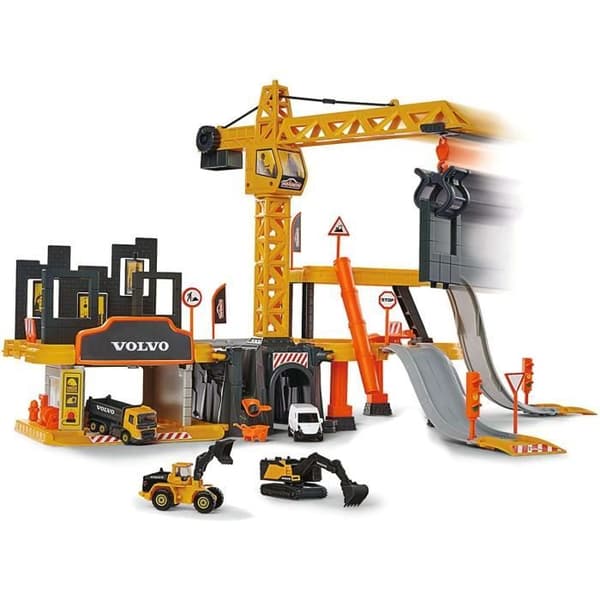 Majorette Volvo Construction Crane Set + 5 fordon