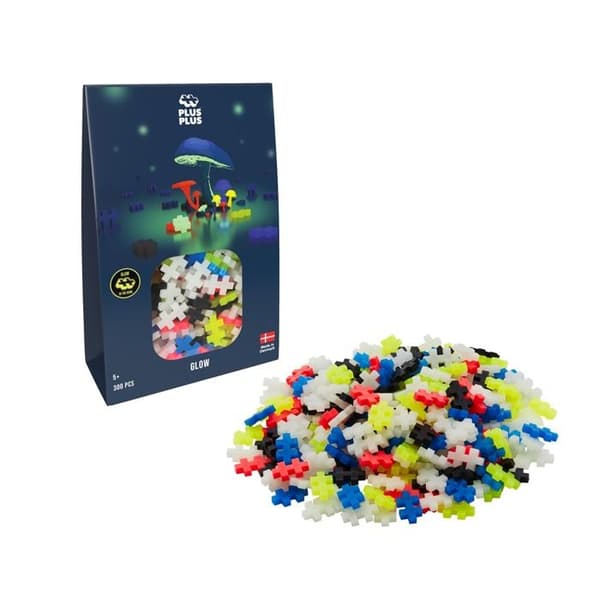 Byggspel - Plus Plus - Mini - 300 stycken - Fosforescerande - Blandat