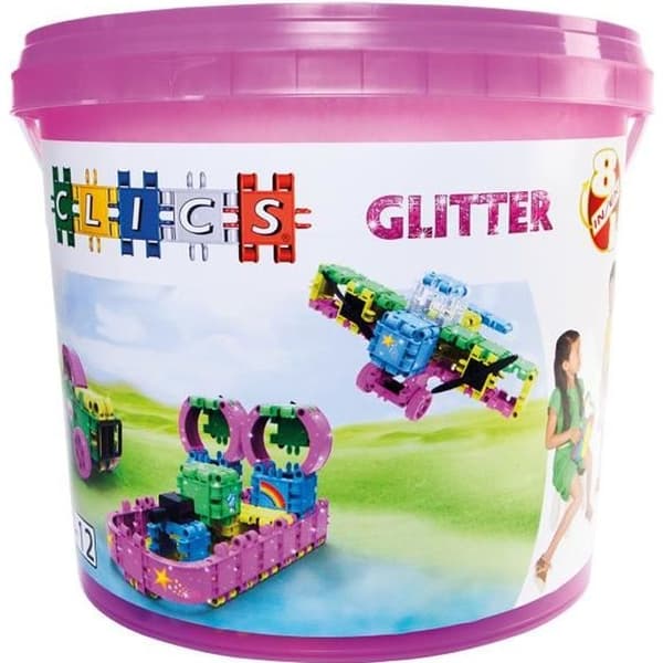 Clics byggspel - Glitterhink - 133 klick - 42 tillbehör - STEM barnleksaker