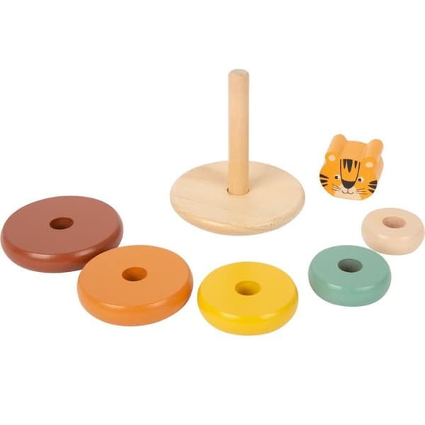 Small Foot junior safari tigerstapeltorn 14 cm trä 7 st
