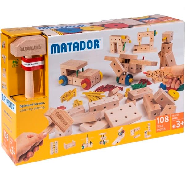Byggspel - MATADOR - 108 delar byggspel - Trä - Barn - 5 år