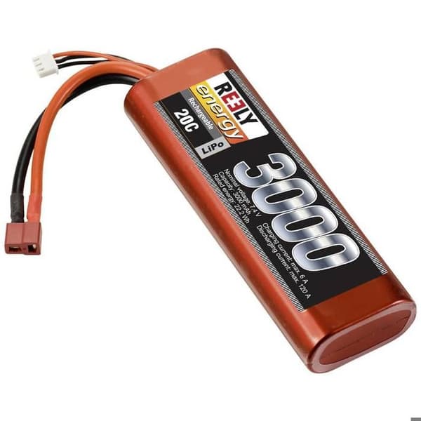Reely Batteripaket (LiPo) 7,4 V 3000 mAh Antal celler: 2 20 C hardcase stick T-pluggsystem