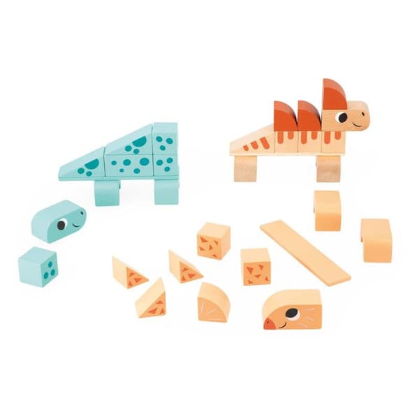 Byggspelet - JANOD - Cubikosaurus - 31 delar - Dinosar - FSC™-trä - Från 12 månader