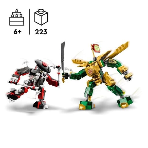 LEGO® NINJAGO 71781 Lloyd's Bot Battle – Evolutionsleksak med 2 minifigurer