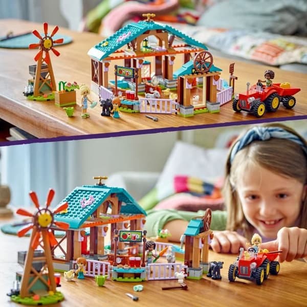 LEGO® 42617 Friends Farm Animal Shelter, Farm Leksak med 3 minifigurer och 5 djur, plus en traktor