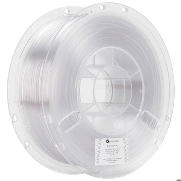 Polymaker PC01002 PolyLite Filament PC (polykarbonat) hög styvhet, värmebeständig 2,85 mm 1000 g transparent