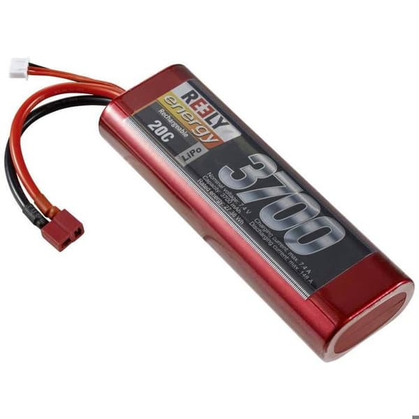 Reely Batteripaket (LiPo) 7,4 V 3700 mAh Antal celler: 2 20 C hardcase T-pluggsystem