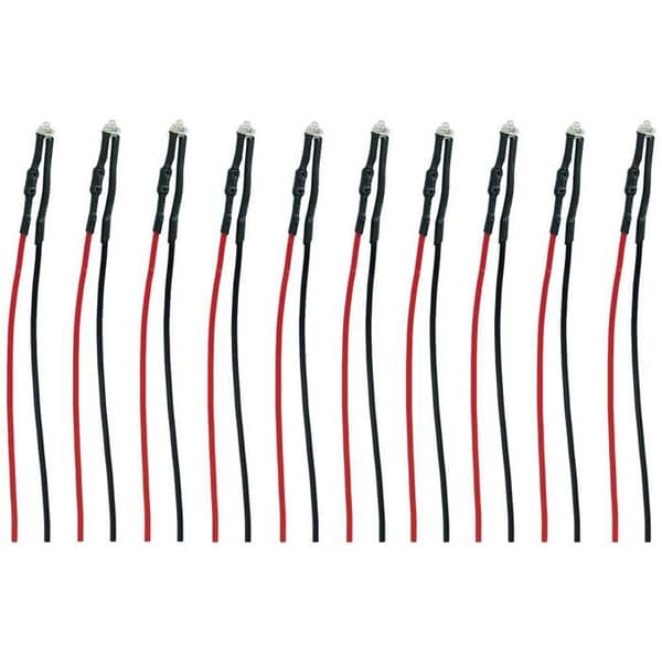 TAMS Elektronik 81-30130-10-C LED med anslutningstrådar kallvit, transparent 10 st.