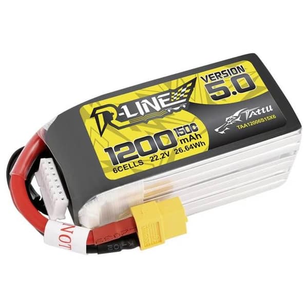 Tattu Batteripaket (LiPo) 22,2 V 1200 mAh Antal celler: 6 150 C block XT60