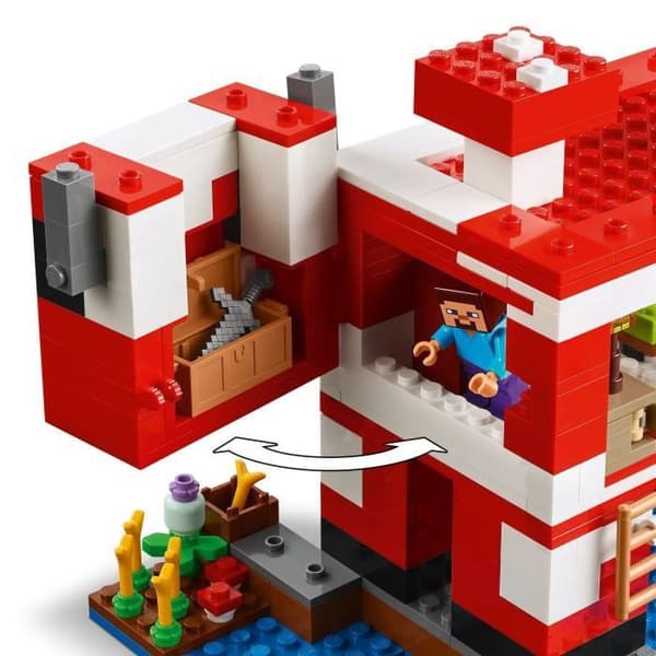 LEGO Minecraft 21270 The Mooshrooms House - Byggspel för tjejer från 8 år och uppåt