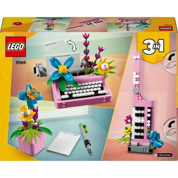 LEGO Creator 31169 3-i-1 Flower Skrivmaskin - Spel för tjejer från 8 år och uppåt