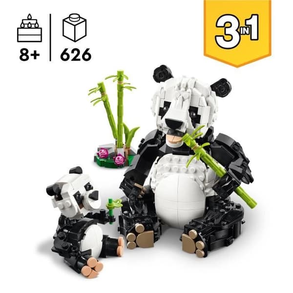 LEGO Creator 31165 3-i-1 Wild Animals: Panda Family Game för tjejer från 8 år och uppåt