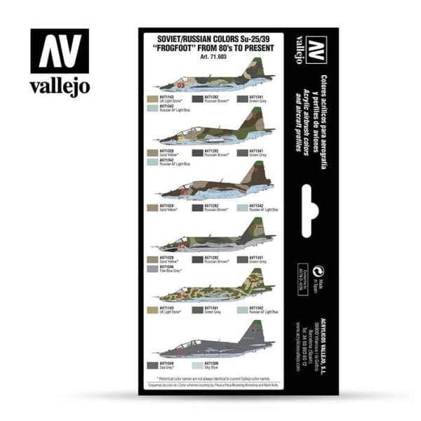 Sovjetiska/ryska färger Su-25/39 "FROGFOOT" från 80-talet till nutid