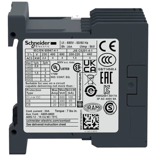 Schneider Electric LC1K0901P7 Strömkontaktor 1 st.