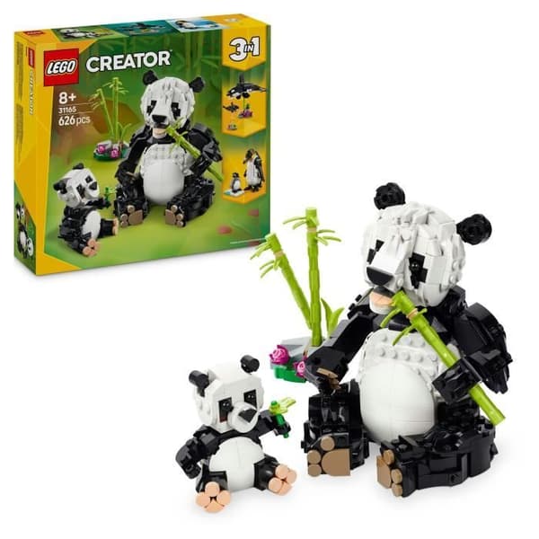 LEGO Creator 31165 3-i-1 Wild Animals: The Panda Family Game för tjejer från 8 år och uppåt