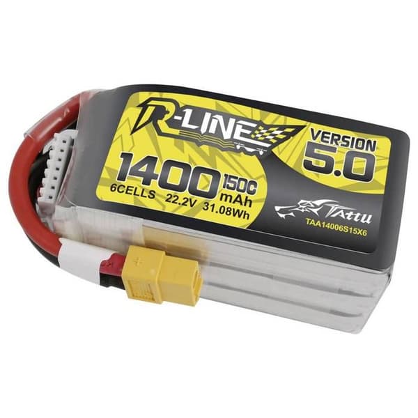 Tattu Batteripaket (LiPo) 22,2 V 1400 mAh Antal celler: 6 150 C block XT60