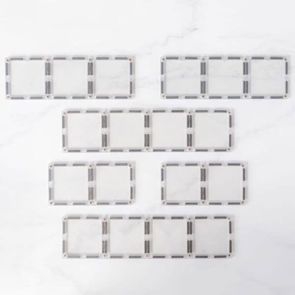 CONNETIX Byggblock Magnetiska Plattor Klar Pack Rektangel, 12 Stycken