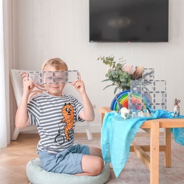 CONNETIX Byggblock Magnetiska Plattor Klar Pack Rektangel, 12 Stycken