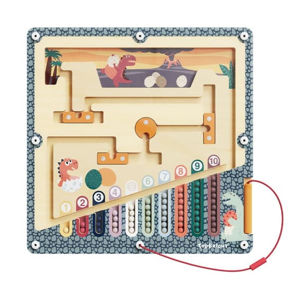 Dinosaurieägglabyrint - TOP LJUS - Magnetisk penna - Sortering - Färger - Siffror