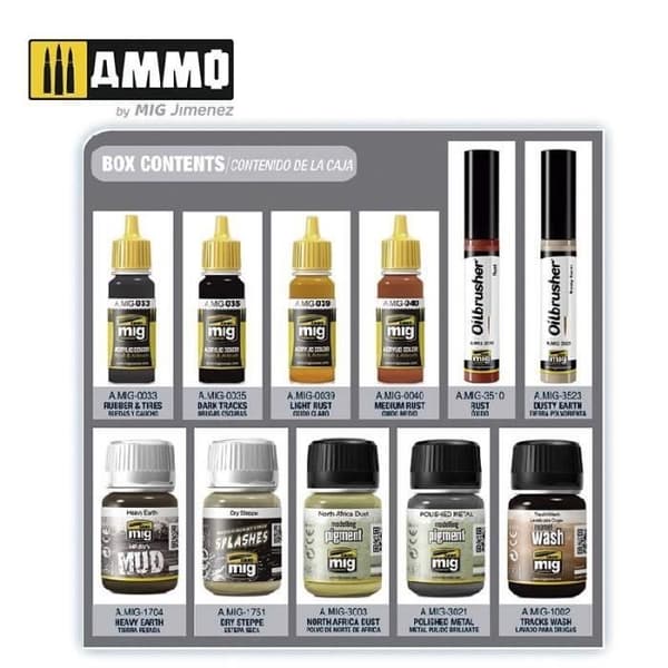 Målarfärg Modell - AMMO av Mig Jimenez - Super Pack Spår & Hjul - Blandad - Vuxen - Målarfärg