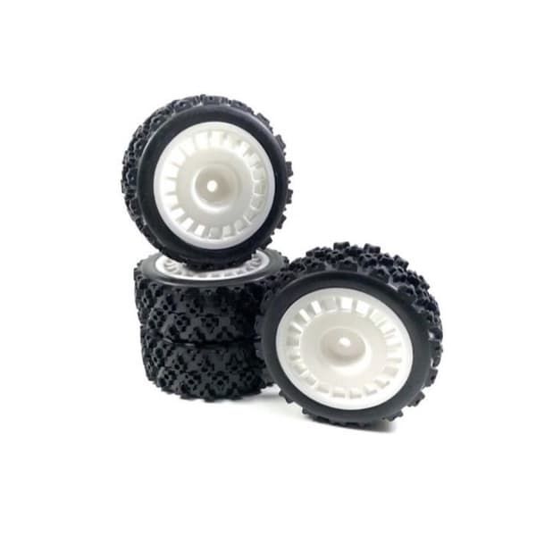 Kompletta hjul - Absima - 1:10 Rally Block - Svart - Paket med 4