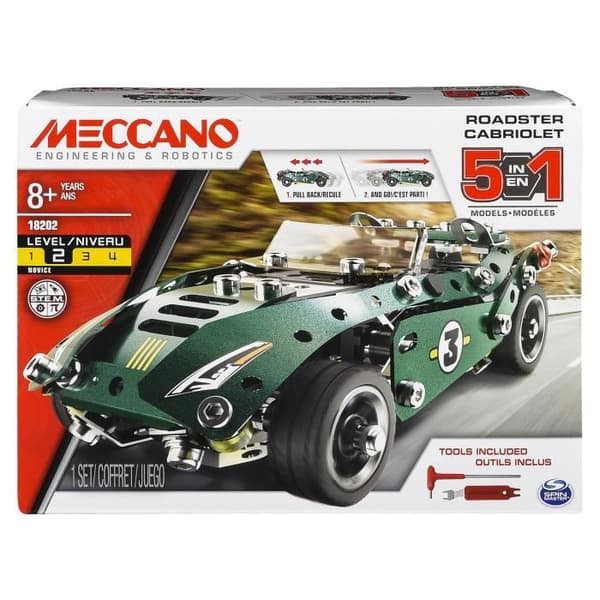 5 i 1 cabriolet - MECCANO - Retro friktion - Byggspel