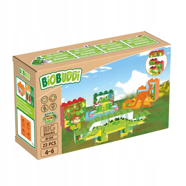 Byg Wild Nature Puslespil BiOBUDDI 4 dyr ØKOLOGISKE blokke