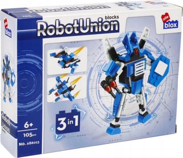 Monteringsspel - byggspel - manipulationsspel Alleblox - AB8023 - KOCKI KONSTR ROBOT 105EL 19X14X5 PUD1
