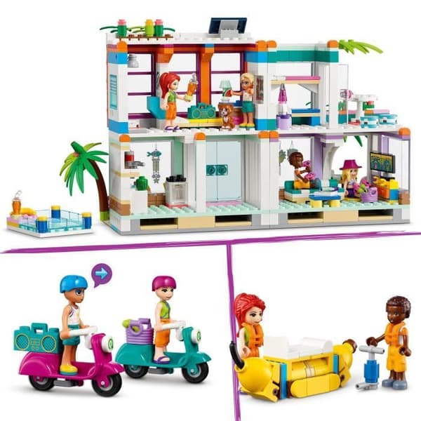 LEGO® 41709 Friends Summer 2022 Beach Semesterhus, med pool, Mia minidocka och tillbehör, barn från 7 år och uppåt