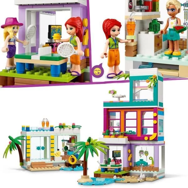 LEGO® 41709 Friends Summer 2022 Beach Semesterhus, med pool, Mia minidocka och tillbehör, barn från 7 år och uppåt