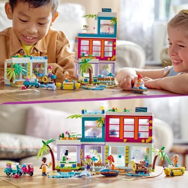 LEGO® 41709 Friends Summer 2022 Beach Semesterhus, med pool, Mia minidocka och tillbehör, barn från 7 år och uppåt