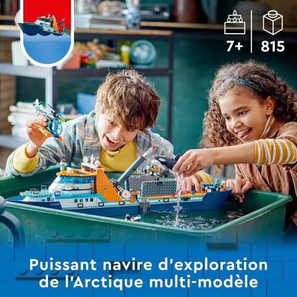 LEGO® City 60368 Arctic Exploration Ship, stor flytande båtleksak, barngåva