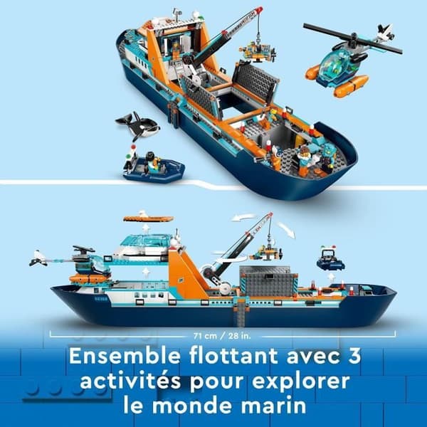 LEGO® City 60368 Arctic Exploration Ship, stor flytande båtleksak, barngåva
