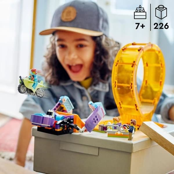 LEGO 60338 City Stuntz The Looping Chimpansee Puncher, Stuntz Stunt-minifigurer, Stunt-motorcykelleksak, barn från 7 år och uppåt