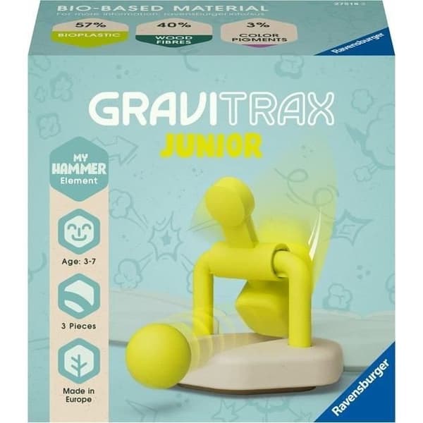 Expansionsset - Ravensburger - Gravitrax Junior Element Hammare - Gul - Från 5 år - Blandat