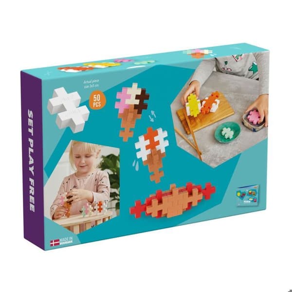 Pedagogiskt spel - Plus Plus - Foodies - 50 bitar - Flera färger - Från 3 år