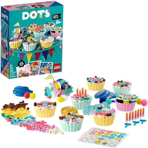 LEGO® DOTS 41926 Kreativt Festkit med Cupcakes, Födelsedagsdekoration, Pyssel för Barn och DIY Kreativa Hobbys
