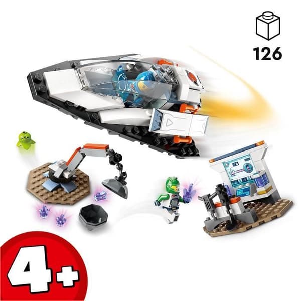 LEGO® 60429 City Skeppet och upptäckten av asteroiden, leksak med 2 astronautminifigurer och utomjordisk figur