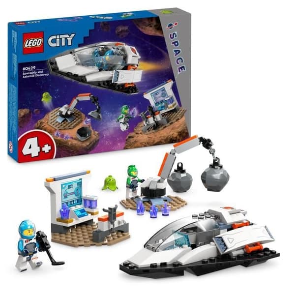 LEGO® 60429 City Skeppet och upptäckten av asteroiden, leksak med 2 astronautminifigurer och utomjordisk figur