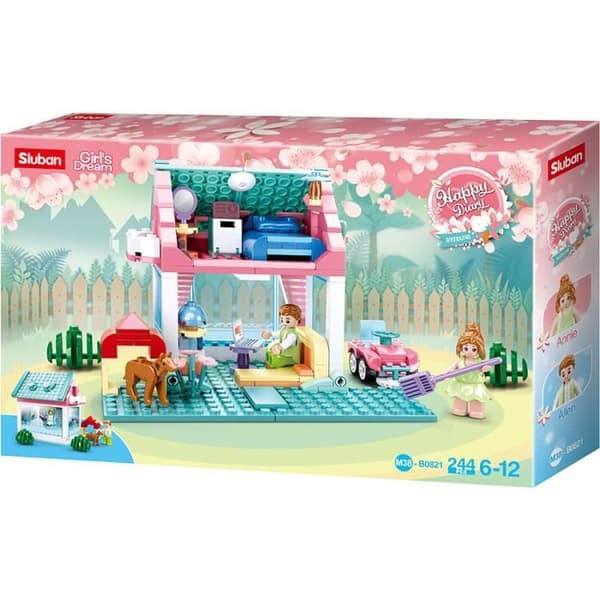 LEGO kompatibel byggset Sluban Girl's Dream nya grannar M38-B0821 rörliga figurer