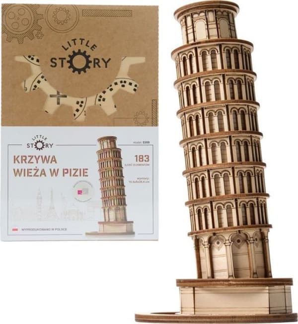 Liten berättelse 3D-modell av träpussel Little Story - Lutande tornet i Pisa