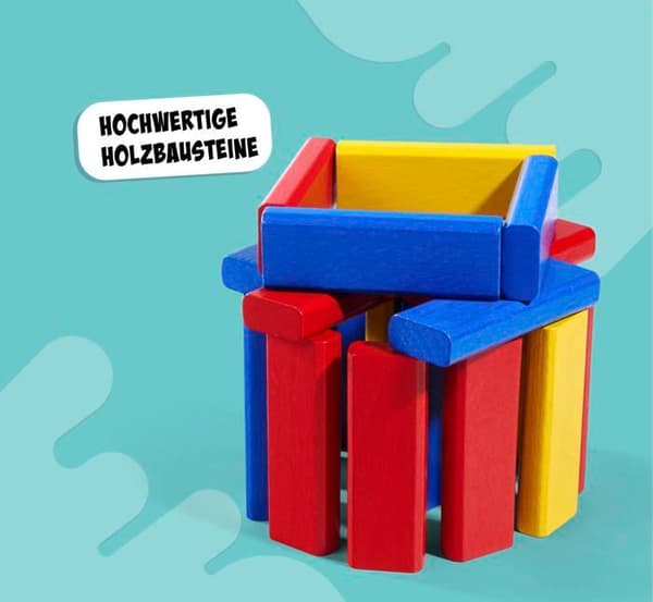 Noris - 606012165 - Premier Spel 3 Färgglada Byggblock, från 3 År
