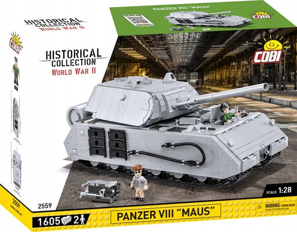 Militærblokke Cobi 2559 Panzer VIII Maus Big Tank 1605EL Polsk produkt