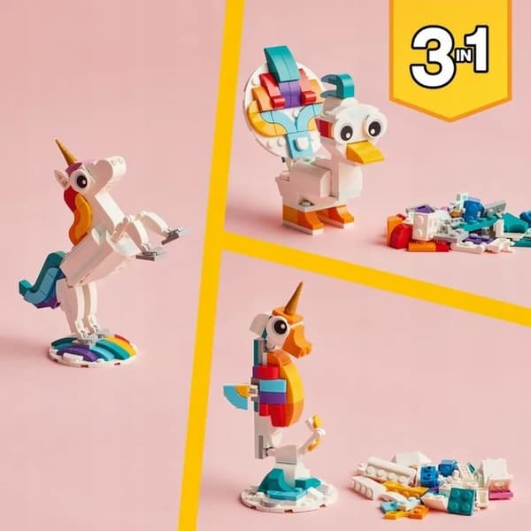 LEGO Creator 3in1 liikkuva yksisarvinen hevonen riikinkukko 3in1 31140